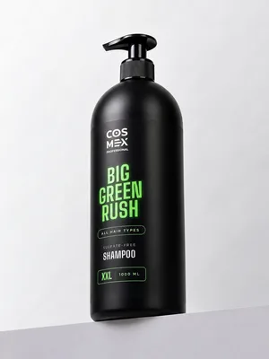 Шампунь-кондиционер 2 в 1 COSMEX BIG GREEN RUSH бессульфатный, для всех типов волос, 1000 мл