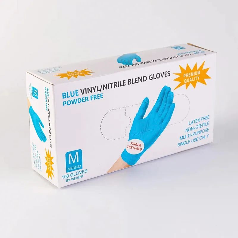 Перчатки Blue VINIL/NITRILE BLEND GLOVES нитрило-виниловые (100 штук) размер М
