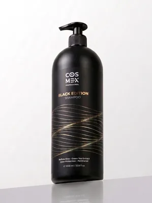 Cosmex Black Edition шампунь бессульфатный для темных волос 1000 мл