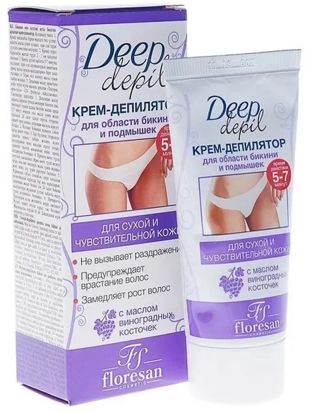 Floresan Крем-депилятор Deep Depil для области бикини и подмышек, 50мл.