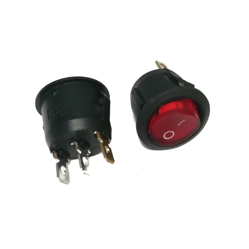 Переключатель круглый ON-OFF (6A 250VAC) SPST 2P,