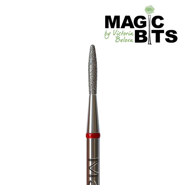 Magic bits алмазная фреза с натуральным напылением пламя закругленное 018 мягкая Санкт-Петербург*