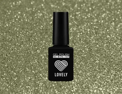 Топ без липкого слоя Lovely с зеленым шиммером Green Gold, 12ml