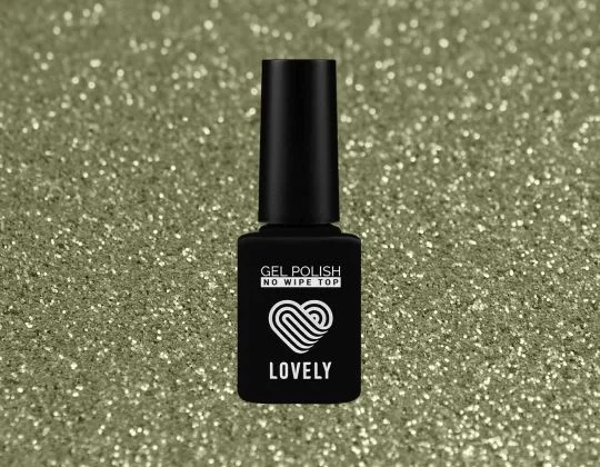 Топ без липкого слоя Lovely с зеленым шиммером Green Gold, 12ml
