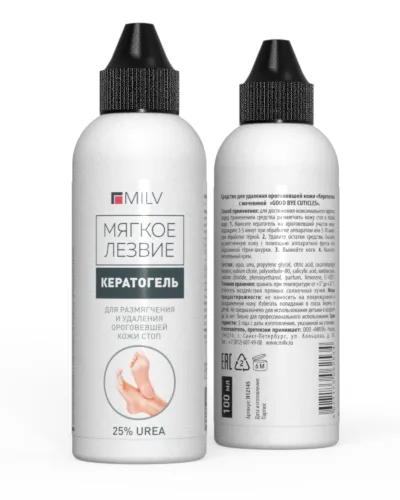 Кератогель с мочевиной для ног MILV «GOOD BYE CUTICLES» 100 мл*