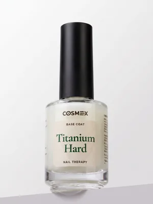 COSMEX Nail Therapy Titanium Hard — укрепляющая база для ногтей (рост и плотность), молочный / Milky, 15 мл