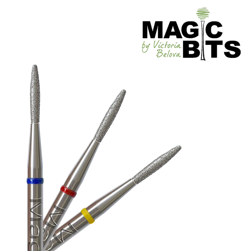 Magic bits алмазное пламя 1.6 мм круглый кончик (натуральный алмаз) средне-мягкий