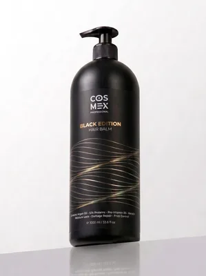 Cosmex Black Edition Hair бальзам для темных волос, глянцевый эффект 1000 мл