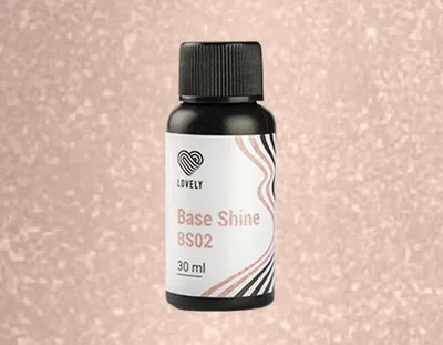 База камуфлирующая с шиммером Base Shine Lovely, оттенок розовый BS02, 30 ml