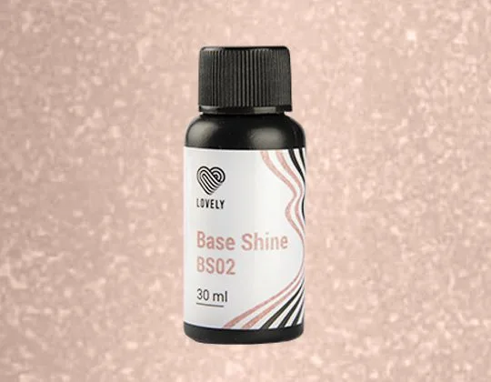 База камуфлирующая с шиммером Base Shine Lovely, оттенок розовый BS02, 30 ml