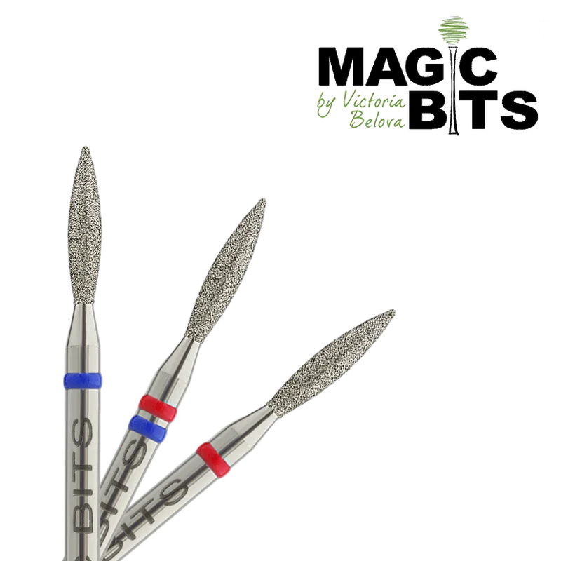 Magic bits алмазное пламя 2.1 мм острый кончик (натуральный алмаз) средний