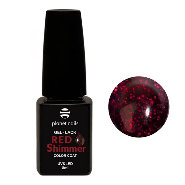 Planet Nails Гель-лак "Red Shimmer" - 834, 8мл