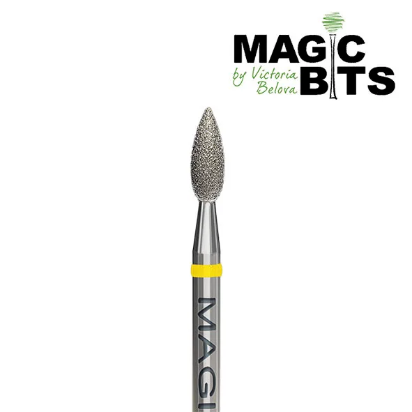 Magic bits алмазное пламя 2.1 мм острый кончик (натуральный алмаз) экстра мягкий*