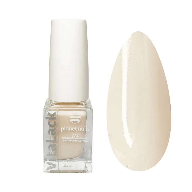 Planet Nails Лак-восстановитель для ногтей, VitaLack, молочный 01, 10 мл