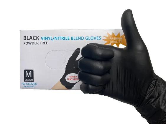 Перчатки Black VINIL/NITRILE BLEND GLOVES нитрило-виниловые (100 штук) размер М