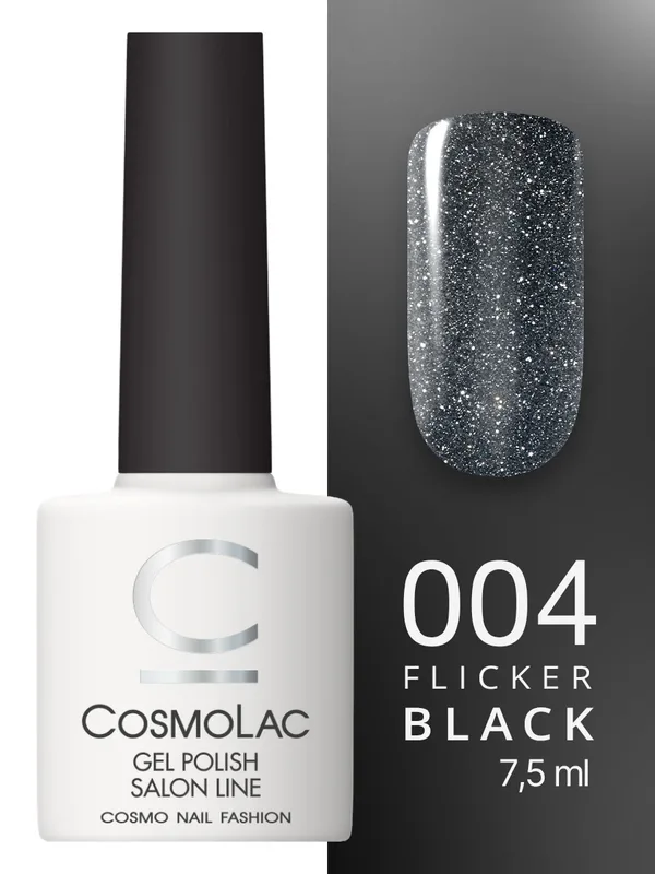 CosmoLac Гель-лак/Gel polish Фликер №4 Черная Звезда 7,5 мл