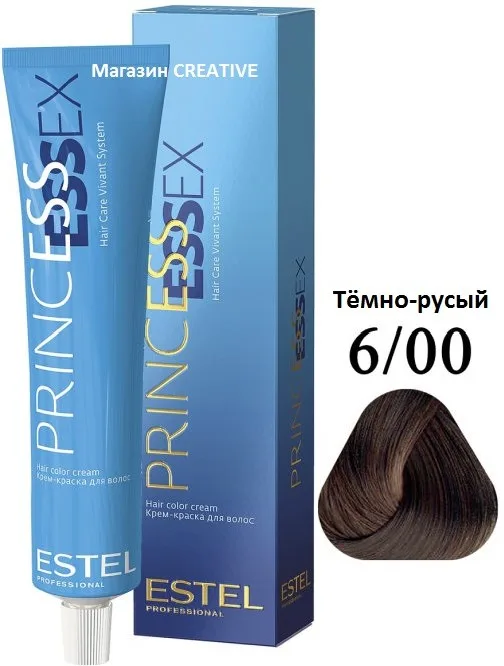 ESTEL PROFESSIONAL 6/00 Крем-краска ESTEL PRINCESS ESSEX темно-русый для седины 60 мл