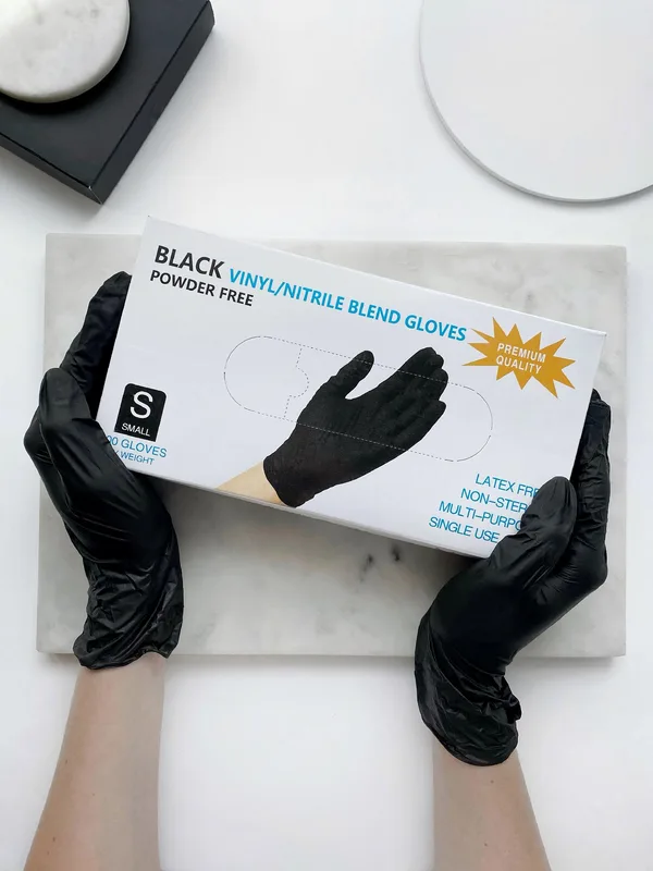 Перчатки Black VINIL/NITRILE BLEND GLOVES нитрило-виниловые (100 штук) размер S