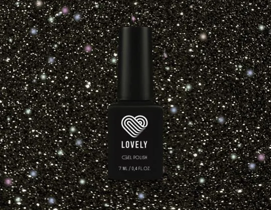 Гель-лак со светоотражающими частицами Lovely, коллекция "Jewel", оттенок черного бриллианта,7 ml