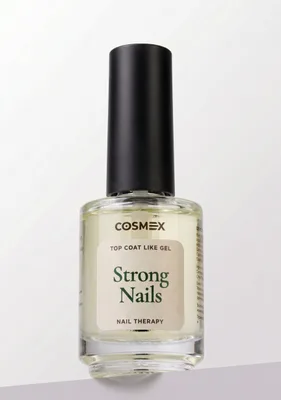 COSMEX Nail Therapy Strong Nails — укрепляющий топ для ногтей с гель-эффектом, прозрачный / Clear, 15 мл